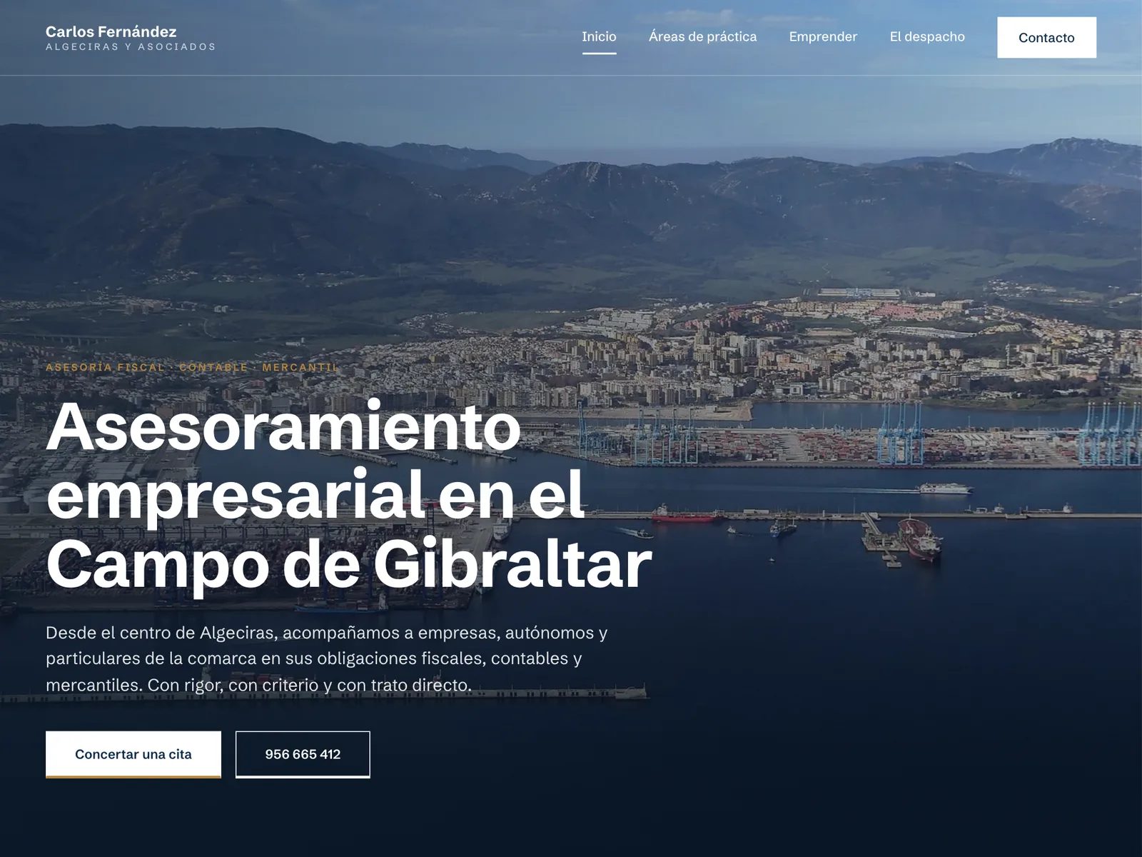 Página web de Carlos Fernández y Asociados, Asesoría fiscal y contable en Algeciras