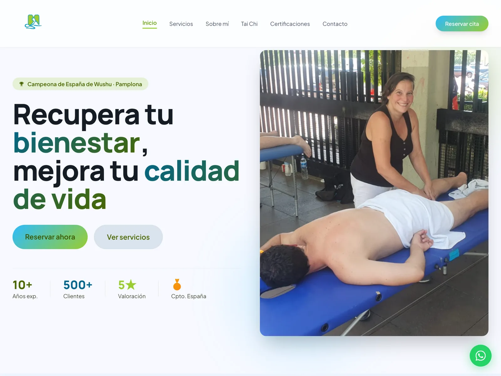 Página web de Maite García, Quiromasaje y masaje deportivo en Pamplona